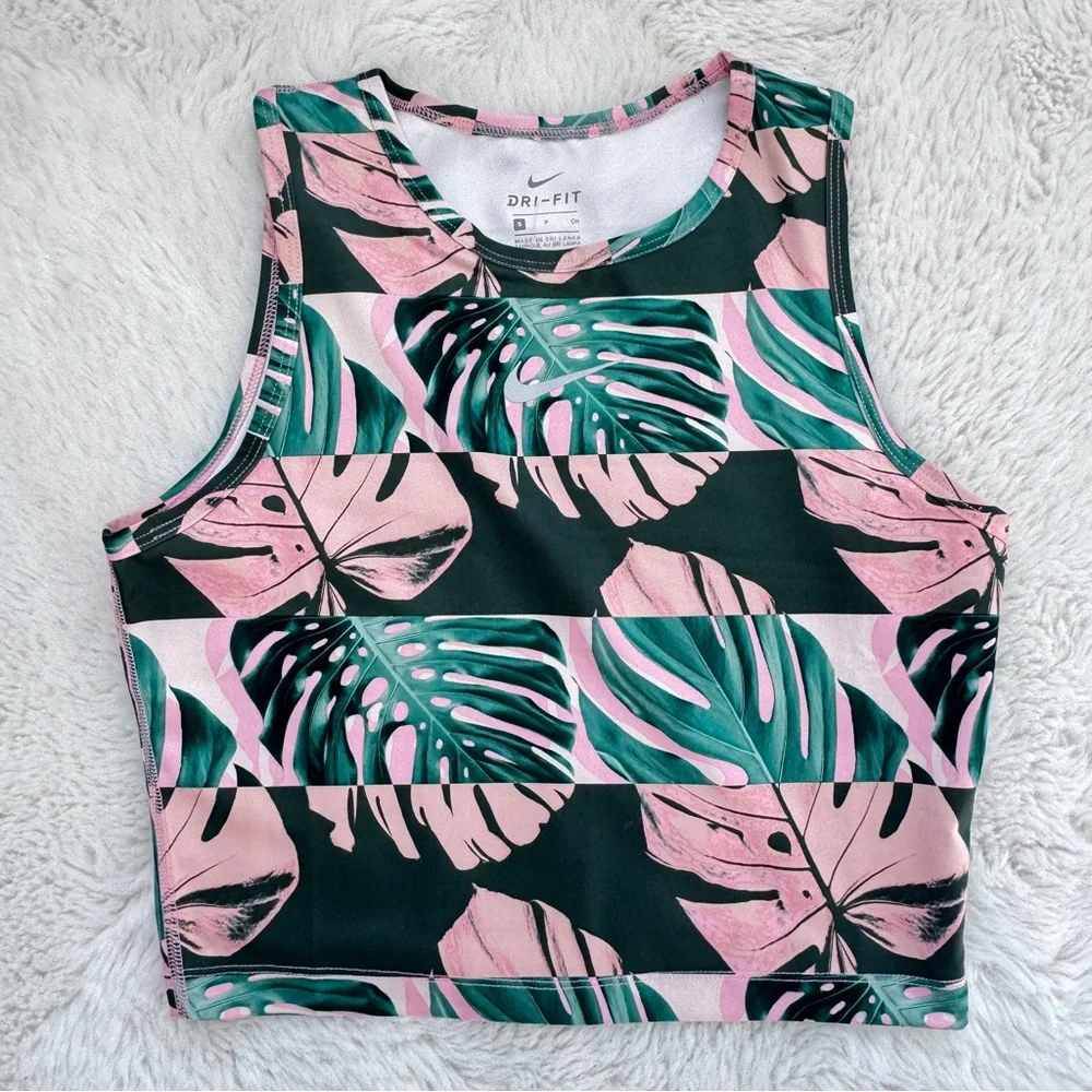 Nike Fast Runway Tank and Leggings Matching Set with Monstera Leaf Print